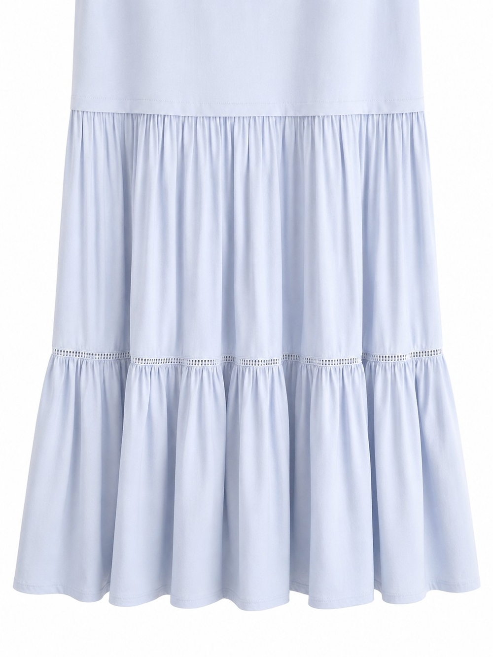 Free People Sun Fade Midi Dress L Light Blue Tiered Boho Cotton Cottagecore - Picture 5 of 16